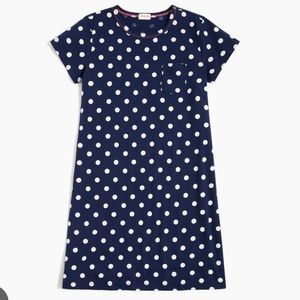 NWT J. Crew Crewcuts Navy Polka Dot Cotton Dress 12-14